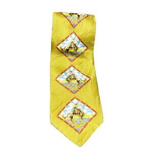 VTG Rockmount Ranch Wear Neck Tie 2002 Limited #473 USA Gold Diamond Bronc